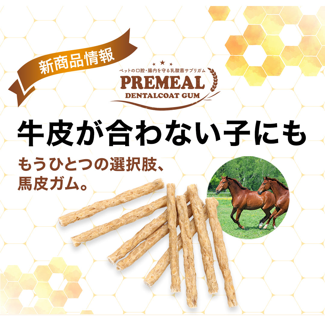 PREMEAL　デンタルコートガムUmanuka　50本入　馬皮＋マヌカハニー / 口腔・腸内環境ケアに
